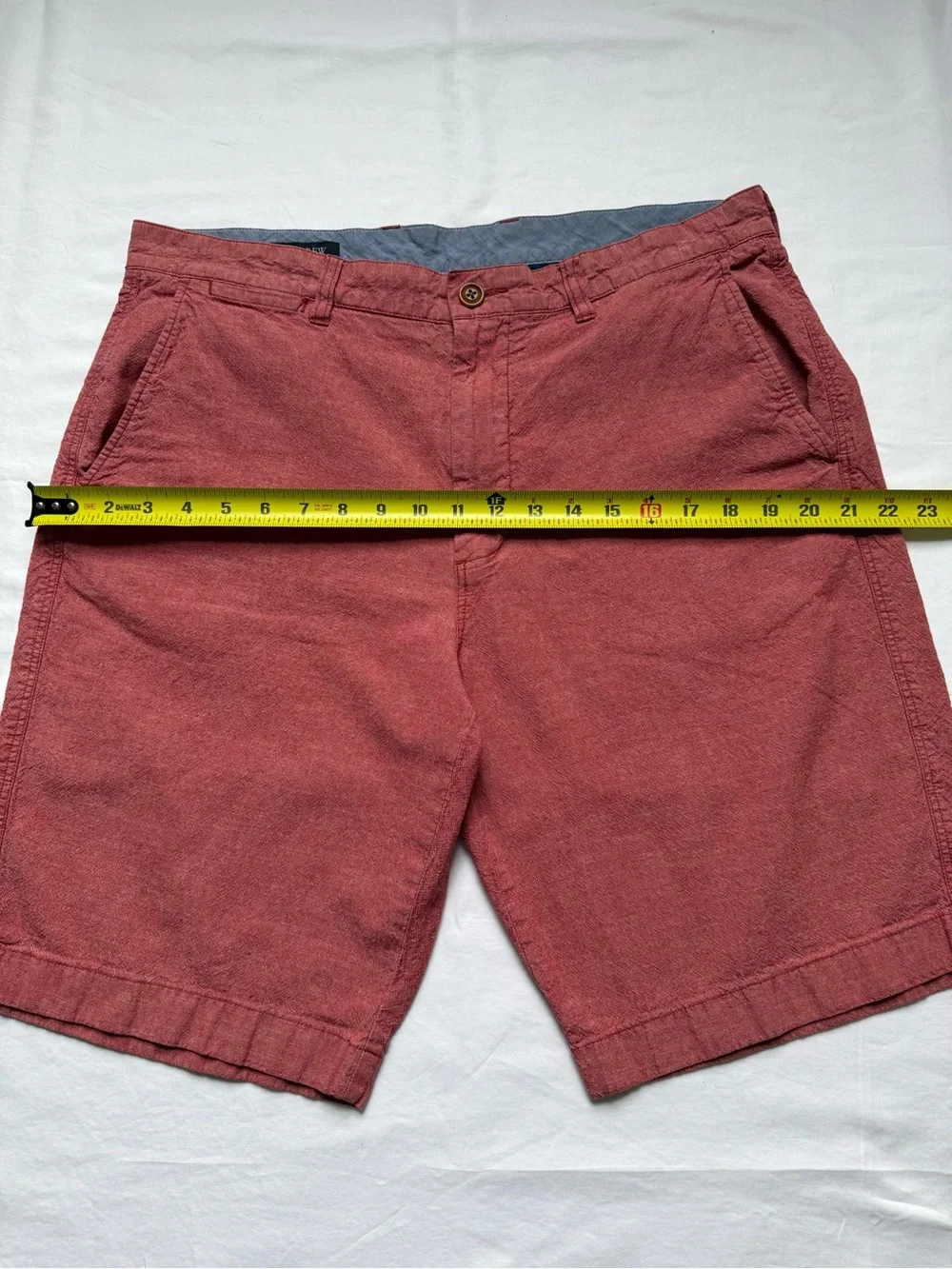 J. Crew Men's Washed Brick Red Flat-Front Cotton Shorts